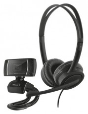 Trust Doba 2in1 fekete home office szett Audio-Video / Hifi / Multimédia - Fül és Fejhallgatók - Fülhallgató mikrofonnal / headset - 508913