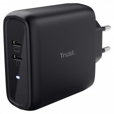 Trust 25380 Maxo 65W 2P USB-C fekete töltő adapter Mobil / Kommunikáció / Smart - Mobiltelefon kiegészítő / tok - Hálózati-, autós töltő - 514858