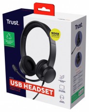 Trust Ayda USB-ENC PC vezetékes fekete headset Audio-Video / Hifi / Multimédia - Fül és Fejhallgatók - Fejhallgató mikrofonnal / headset - 514854