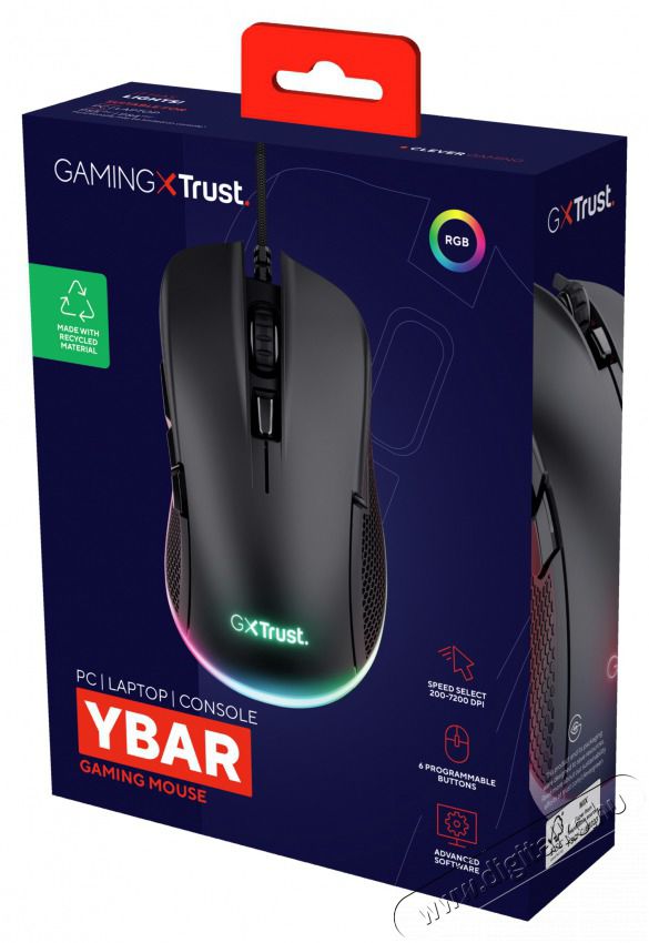 Trust GXT 922 Ybar USB RGB fekete eg&eacute;r Iroda &eacute;s sz&aacute;m&iacute;t&aacute;stechnika - Eg&eacute;r - Vezet&eacute;kes eg&eacute;r - 514498