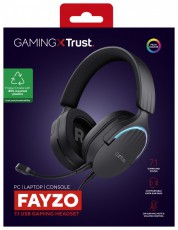 Trust GXT490 Fayzo 7.1 USB vezetékes fekete gamer headset Audio-Video / Hifi / Multimédia - Fül és Fejhallgatók - Fejhallgató mikrofonnal / headset - 514844