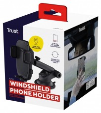 Trust Runo szélvédőre helyezhető fekete autós telefon tartó Mobil / Kommunikáció / Smart - Mobiltelefon kiegészítő / tok - Tartó / rögzítő / állvány - 514856