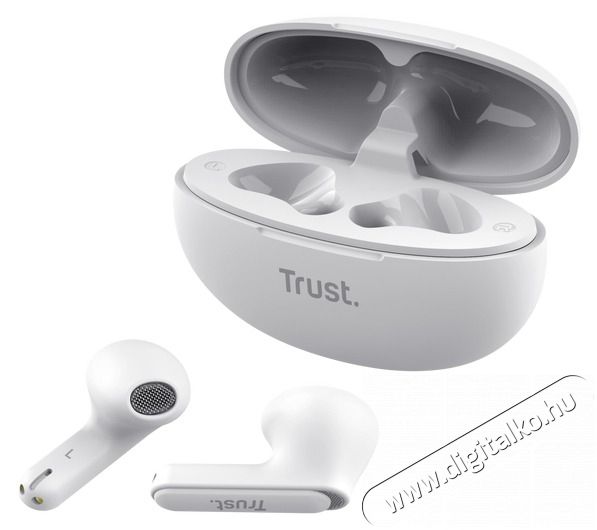 Trust Yavi ENC True Wireless Bluetooth feh&eacute;r f&uuml;lhallgat&oacute; Audio-Video / Hifi / Multim&eacute;dia - F&uuml;l &eacute;s Fejhallgat&oacute;k - F&uuml;lhallgat&oacute; - 514872