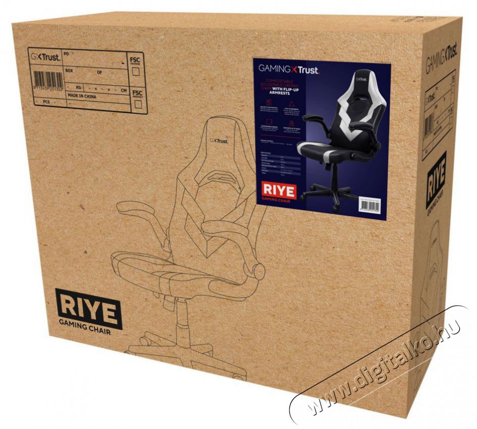 Trust GXT703W RIYE Gaming Chair, feh&eacute;r Iroda &eacute;s sz&aacute;m&iacute;t&aacute;stechnika - Egy&eacute;b sz&aacute;m&iacute;t&aacute;stechnikai term&eacute;k - 520225