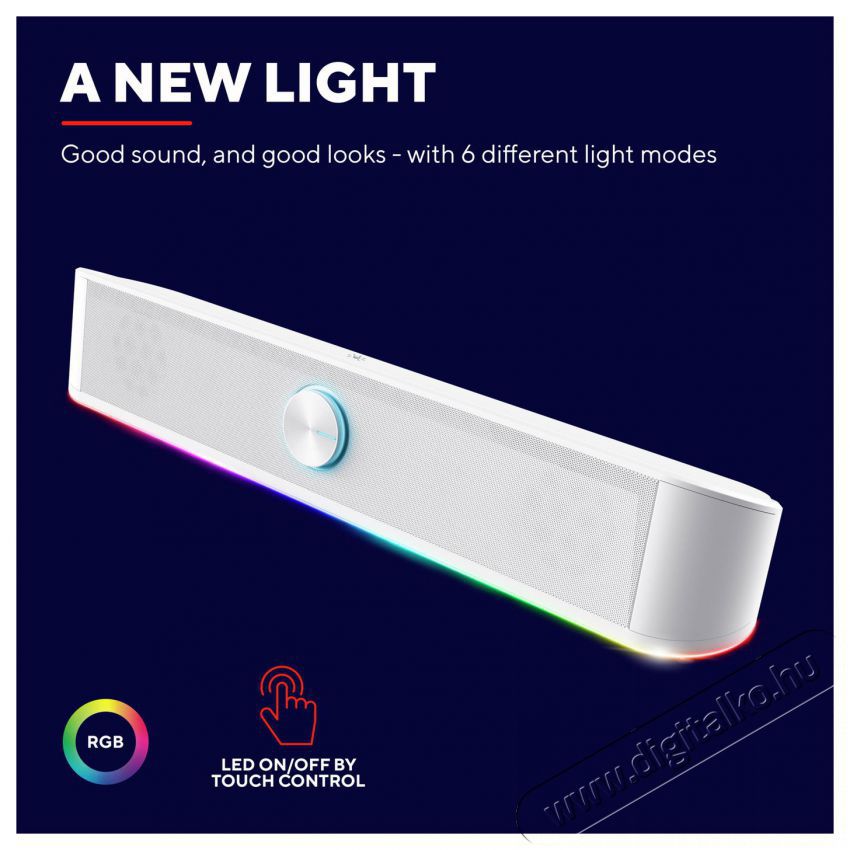 Trust GXT 619W Thorne RGB - feh&eacute;r Iroda &eacute;s sz&aacute;m&iacute;t&aacute;stechnika - PC hangsz&oacute;r&oacute; / hangfal - 520226