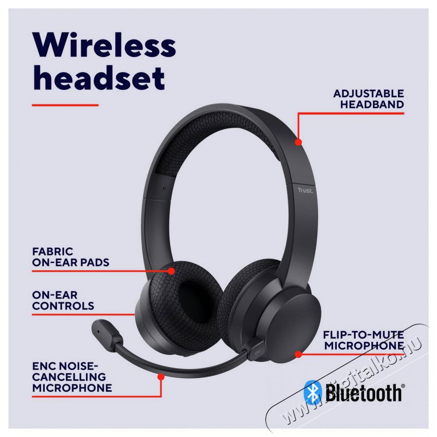 Trust AYDA ANC Audio-Video / Hifi / Multim&eacute;dia - F&uuml;l &eacute;s Fejhallgat&oacute;k - Fejhallgat&oacute; mikrofonnal / headset - 526523