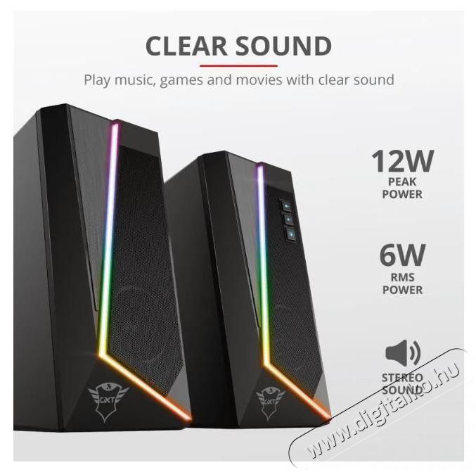 Trust GXT 609 Zoxa RGB Audio-Video / Hifi / Multim&eacute;dia - Hangfal - Hangfalszett - &Aacute;ll&oacute; / front hangfal - 520227