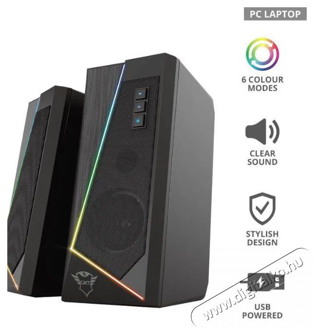 Trust GXT 609 Zoxa RGB Audio-Video / Hifi / Multim&eacute;dia - Hangfal - Hangfalszett - &Aacute;ll&oacute; / front hangfal - 520227