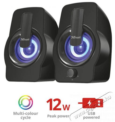 Trust Gemi RGB 2.0 12W hangszóró - fekete Iroda és számítástechnika - PC hangszóró / hangfal - 368547