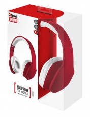 Trust Urban Revolt Mobi mikrofonos fejhallgató (20114) - piros Audio-Video / Hifi / Multimédia - Fül és Fejhallgatók - Fejhallgató mikrofonnal / headset - 317013