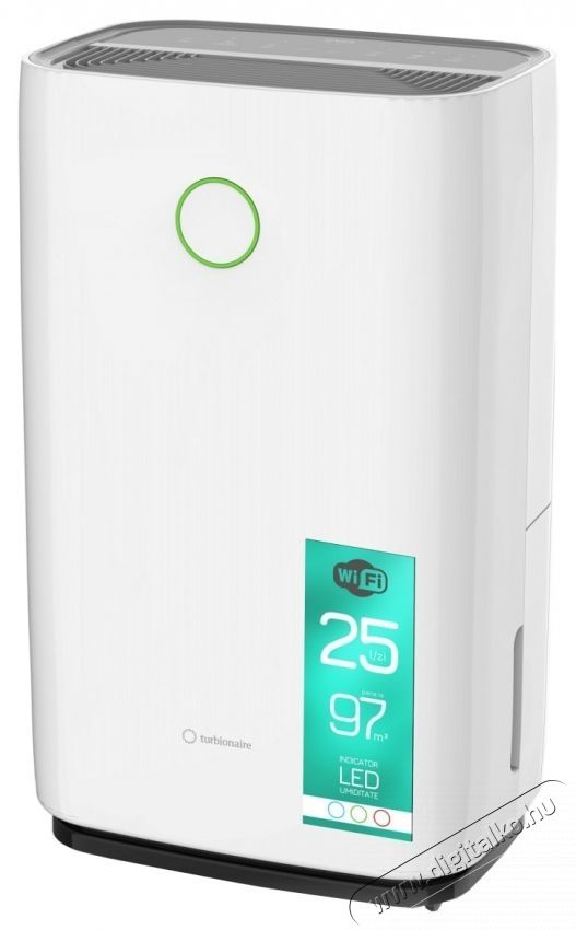 Turbionaire SENSO 25 p&aacute;ramentes&iacute;tő, 25 l / 24h, WiFi, csendes 45 dB, 4 literes tart&aacute;ly, 180 m&sup3; / h, digit&aacute;lis vez&eacute;rl&eacute;s, LED p&aacute;ratartalom visszajelző l&aacute;mpa, időz&iacute;tő, LCD kijelző Sz&eacute;ps&eacute;g&aacute;pol&aacute;s / Eg&eacute;szs&eacute;g - L&eacute;gtiszt&iacute;t&oacute; / p&aacute;r&aacute;s&iacute;t&oacute; / p&aacute;r&aacute;tlan&iacute;t&oacute; - P&aacute;ramentes&iacute;tő - 537525