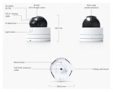 UBIQUITI UniFi UVC-G5-Dome-Ultra UniFi beltéri fehér 4MP 2K IP kamera Háztartás / Otthon / Kültér - Biztonságtechnika - Biztonsági kamera - 508346