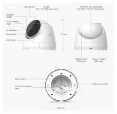 UBIQUITI UniFi UVC-G5-Turret-Ultra UniFi kültéri/beltéri 4MP 2K fehér IP kamera Háztartás / Otthon / Kültér - Biztonságtechnika - Biztonsági kamera - 508347