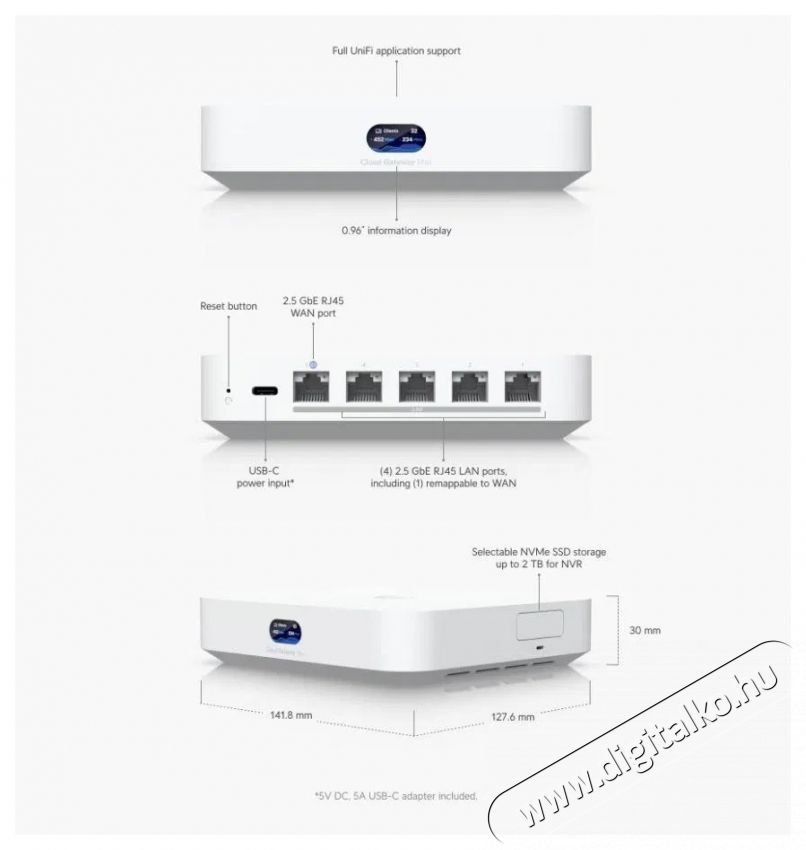 UBIQUITI UniFi Cloud Gateway Max Cloud controller Iroda &eacute;s sz&aacute;m&iacute;t&aacute;stechnika - H&aacute;l&oacute;zat - Router - 532819