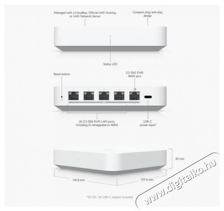 UBIQUITI UniFi Gateway MAX Router Iroda &eacute;s sz&aacute;m&iacute;t&aacute;stechnika - H&aacute;l&oacute;zat - Router - 532811