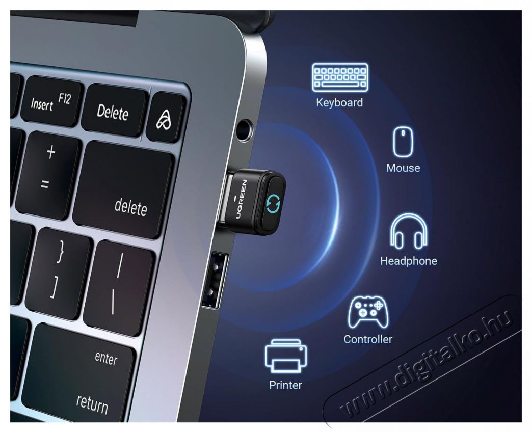 Ugreen USB-A Bluetooth 5.3 Adapter with Mouse Jiggler Function Mem&oacute;ria k&aacute;rtya / Pendrive - Adapter - 529112