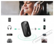 Ugreen Car & Home Bluetooth 5.0 Receiver aptX Audio Adapter Handsfree Black Autóhifi / Autó felszerelés - Autós / autóhifi kiegészítő - Egyéb autós kiegészítő - 529109