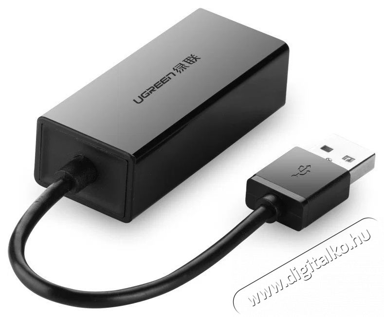 Ugreen USB 2.0 10/100Mbps Ethernet Adapter (Black) H&aacute;ztart&aacute;s / Otthon / K&uuml;lt&eacute;r - Vil&aacute;g&iacute;t&aacute;s / elektromoss&aacute;g - H&aacute;l&oacute;zati eloszt&oacute; / hosszabb&iacute;t&oacute; / adapter - 535829