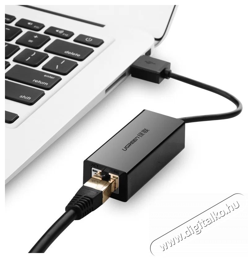 Ugreen USB 2.0 10/100Mbps Ethernet Adapter (Black) H&aacute;ztart&aacute;s / Otthon / K&uuml;lt&eacute;r - Vil&aacute;g&iacute;t&aacute;s / elektromoss&aacute;g - H&aacute;l&oacute;zati eloszt&oacute; / hosszabb&iacute;t&oacute; / adapter - 535829