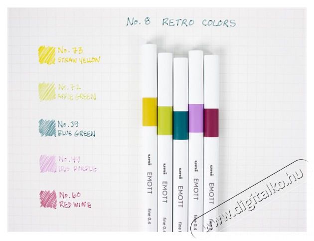 UNI Emott No.8 Retro Colors 5db-os vegyes sz&iacute;nű tűfilc k&eacute;szlet Iroda &eacute;s sz&aacute;m&iacute;t&aacute;stechnika - Egy&eacute;b sz&aacute;m&iacute;t&aacute;stechnikai term&eacute;k - 390271