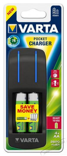Varta Pocket Töltő + 4x2600mAh akku Akkuk és töltők - Elem méretű akku és töltő - Szettben - 336679