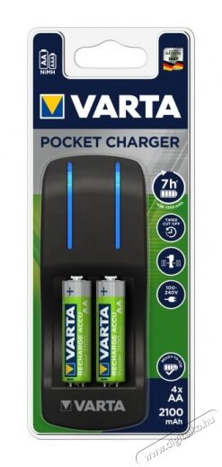 Varta Pocket töltő + 4x2100mAh akkumulátor  Akkuk és töltők - Elem méretű akku és töltő - Szettben - 336680