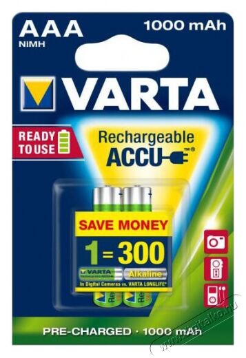 Varta Professional Akku AAAx2 1000mA Akkuk és töltők - Elem méretű akku és töltő - Akku - 336686