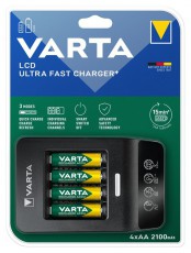 Varta 57685101441 LCD Ultra Fast Charger/4db AA 2100mAh akku/akku töltő Akkuk és töltők - Elem méretű akku és töltő - Szettben - 386619