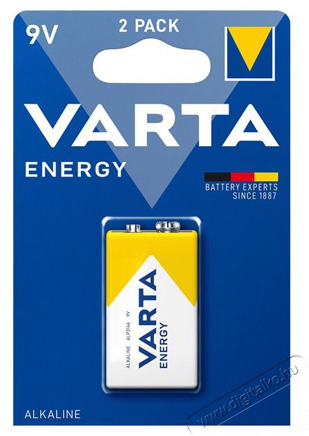 Varta 4122229411 Energy 9V (6RL61) alk&aacute;li elem 1db/bliszter Akkuk &eacute;s t&ouml;ltők - Elem - 388034