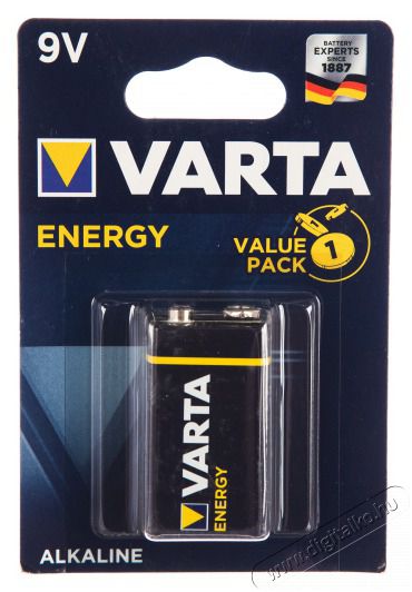 Varta 4122229411 Energy 9V (6RL61) alk&aacute;li elem 1db/bliszter Akkuk &eacute;s t&ouml;ltők - Elem - 388034