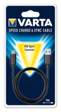 Varta 57944101401 1m USB - Type C fekete adat- és töltőkábel Iroda és számítástechnika - Számítógép tartozék - USB kábel - 455562