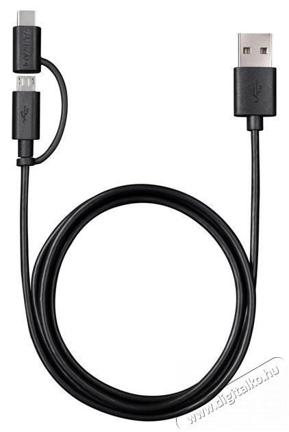 Varta 57948101401 1m 2in1 USB - microUSB/Type C fekete adat- és töltőkábel Iroda és számítástechnika - Számítógép tartozék - USB kábel - 455561