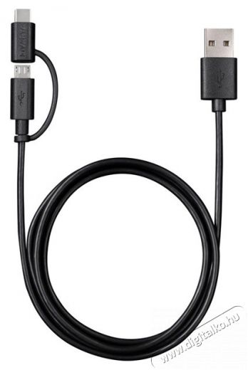 Varta 57948101401 1m 2in1 USB - microUSB/Type C fekete adat- és töltőkábel Iroda és számítástechnika - Számítógép tartozék - USB kábel - 455561