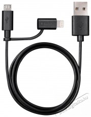 Varta 57943101401 1m 2in1 USB - microUSB/Lightning fekete adat- és töltőkábel Iroda és számítástechnika - Számítógép tartozék - USB kábel - 403874