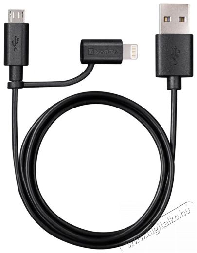 Varta 57943101401 1m 2in1 USB - microUSB/Lightning fekete adat- és töltőkábel Iroda és számítástechnika - Számítógép tartozék - USB kábel - 403874