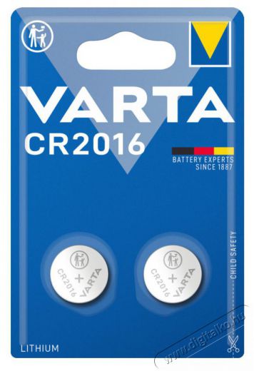 Varta 6016101402 CR2016 lítium gombelem 2db/bliszter Akkuk és töltők - Elem - 388289