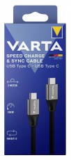 Varta 57936101111 2m 100W USB C apa-apa adat- és töltőkábel Akkuk és töltők - Li-ion akkumulátor és töltő (gyári) - Töltő / hálózati adapter - 508285