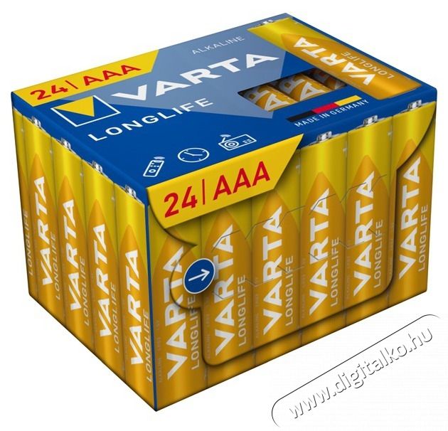 Varta 4103301134 Longlife mikro AAA (LR03) elem 24db/csomag (műanyagmentes csomagol&aacute;s) Akkuk &eacute;s t&ouml;ltők - Elem - 515969