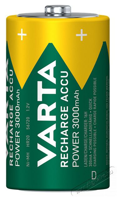 Varta 56720101412 Power g&oacute;li&aacute;t D 3000mAh akkumul&aacute;tor 2db/csomag (műanyagmentes csomagol&aacute;s) Akkuk &eacute;s t&ouml;ltők - Li-ion akkumul&aacute;tor &eacute;s t&ouml;ltő (gy&aacute;ri) - Akku - 515973