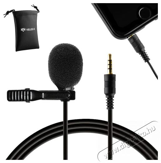 Veles-X Lavalier Microphone MINIMIC1 Fotó-Videó kiegészítők - Mikrofon - Csíptetős, fej és kitűző mikrofon - 526541