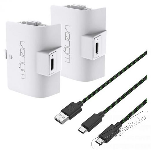 Venom VS2874 Xbox Series S & X fehér magas kapacítású (1100mAh) akkucsomag (2 db) + 3 méter töltőkábel Iroda és számítástechnika - Játék konzol - Kiegészítő - 394159