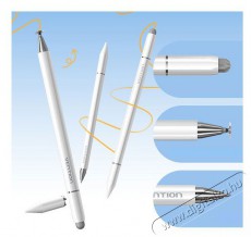 Vention 3-in-1 magnetic touch pen aluminum alloy, white érintőceruza Mobil / Kommunikáció / Smart - Tablet / E-book kiegészítő, tok - Ceruza - 529114