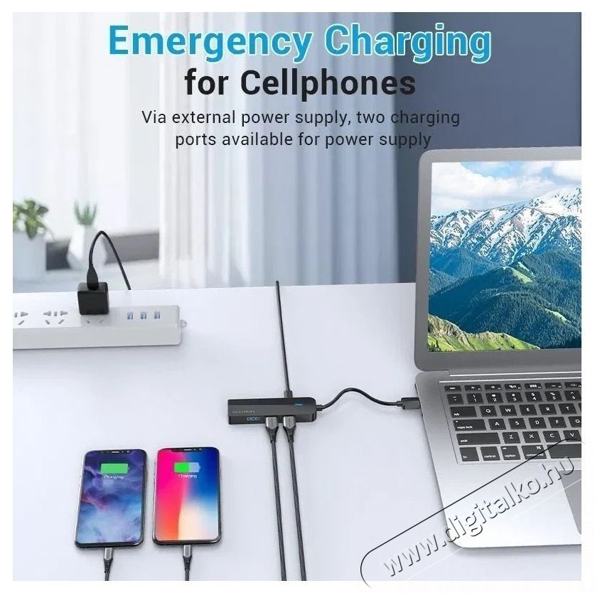 Vention 3-Port USB 3.0 Hub with Gigabit Ethernet Adapter, 0.15M - fekete Iroda &eacute;s sz&aacute;m&iacute;t&aacute;stechnika - Notebook kieg&eacute;sz&iacute;tő - Egy&eacute;b notebook kieg&eacute;sz&iacute;tő - 532831