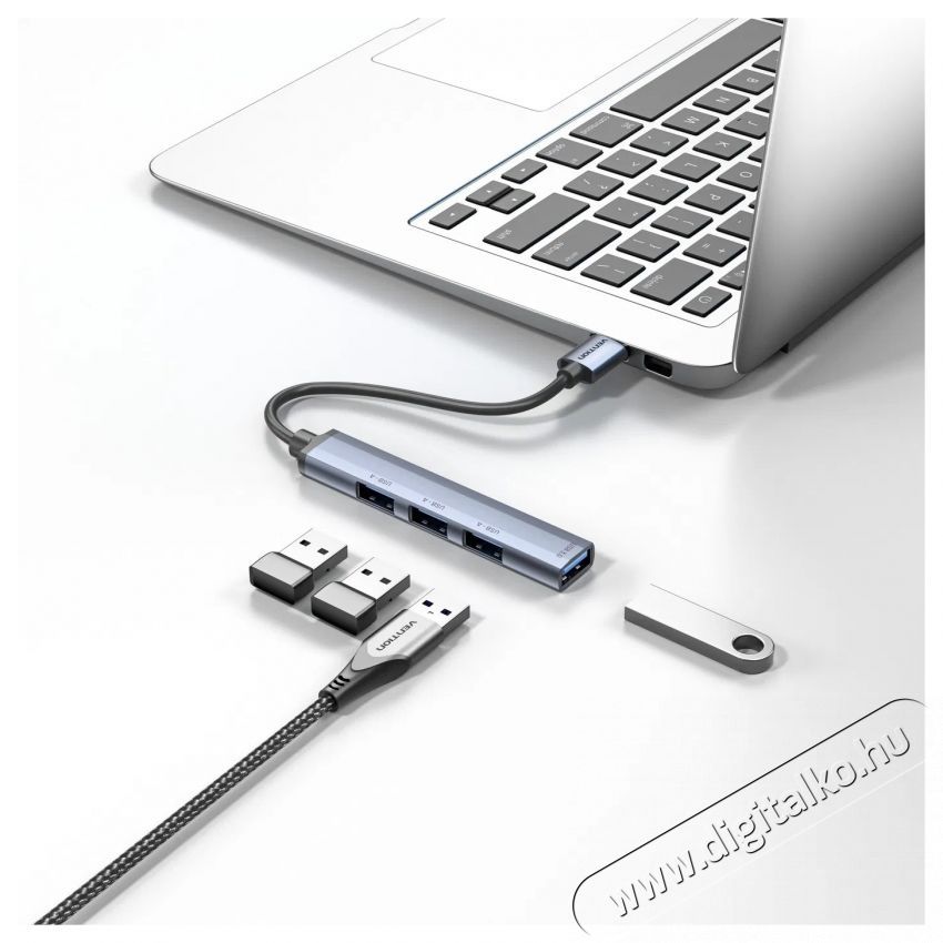 Vention SuperMini USB 3.0 HUB 0.15m Gray USB Hub Iroda &eacute;s sz&aacute;m&iacute;t&aacute;stechnika - Notebook kieg&eacute;sz&iacute;tő - Egy&eacute;b notebook kieg&eacute;sz&iacute;tő - 532830