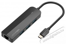 Vention Type-C (USB-C) to 3&times; USB 3.0 / RJ45 / Micro-B HUB 0.15M Black ABS Type Iroda &eacute;s sz&aacute;m&iacute;t&aacute;stechnika - Notebook kieg&eacute;sz&iacute;tő - Egy&eacute;b notebook kieg&eacute;sz&iacute;tő - 532827