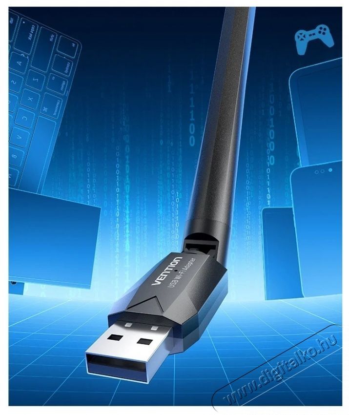 Vention AC650 USB Wi-Fi Dual Band Network Adapter With High Gain Antenna Black Iroda &eacute;s sz&aacute;m&iacute;t&aacute;stechnika - H&aacute;l&oacute;zat - H&aacute;l&oacute;zati kieg&eacute;sz&iacute;tő - 535840