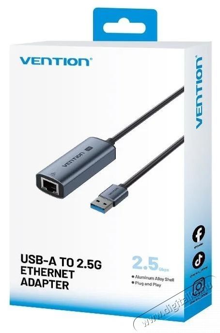 Vention USB-A to 2.5G Ethernet Adapter Iroda &eacute;s sz&aacute;m&iacute;t&aacute;stechnika - H&aacute;l&oacute;zat - H&aacute;l&oacute;zati kieg&eacute;sz&iacute;tő - 535847