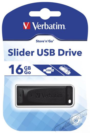 VERBATIM Store 'n' Go Slider 16GB USB 2.0 fekete Iroda &eacute;s sz&aacute;m&iacute;t&aacute;stechnika - Sz&aacute;m&iacute;t&oacute;g&eacute;p tartoz&eacute;k - USB k&aacute;bel - 503447