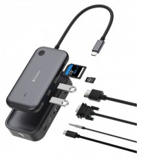 VERBATIM 32146 Share my Screen WDA-01 fekete/sz&uuml;rke vezet&eacute;k n&eacute;lk&uuml;li kijelző adapter + HUB Iroda &eacute;s sz&aacute;m&iacute;t&aacute;stechnika - Notebook kieg&eacute;sz&iacute;tő - USB hub / eloszt&oacute; - 507638