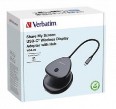 VERBATIM 32147 Share my Screen WDA-02 fekete/sz&uuml;rke vezet&eacute;k n&eacute;lk&uuml;li kijelző adapter + HUB Iroda &eacute;s sz&aacute;m&iacute;t&aacute;stechnika - Notebook kieg&eacute;sz&iacute;tő - USB hub / eloszt&oacute; - 507639